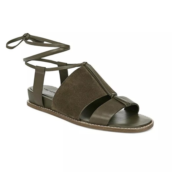 Vince Green Leather Forster Sandal Oakmoss Size 9 - Picture 1 of 11